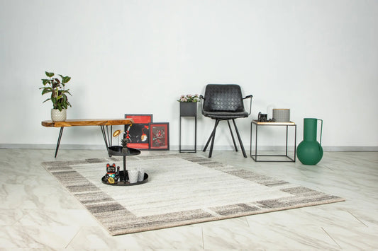 High-Pile Rug - Faventa Silver / Beige