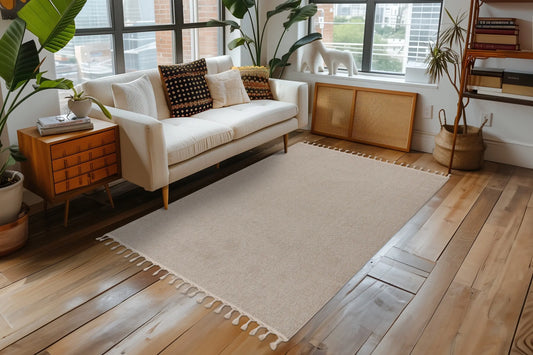 Low-Pile Rug - Helsa Beige Plain