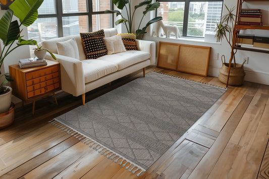 Low-Pile Rug - Helsa Grey