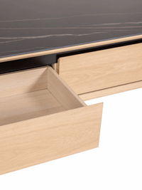 TV Unit Lima – Weiß Washed Eiche/Schwarz Keramik