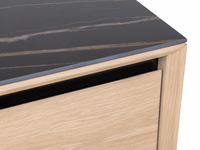 TV Unit Lima – Weiß Washed Eiche/Schwarz Keramik