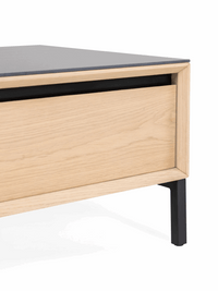 TV Unit Lima – Weiß Washed Eiche/Schwarz Keramik