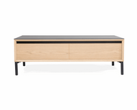 TV Unit Lima – Weiß Washed Eiche/Schwarz Keramik