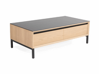 TV Unit Lima – Weiß Washed Eiche/Schwarz Keramik