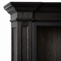 Display Cabinet Vincester - 2 Glass Panel Doors - Solid Black Oiled Oak