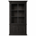 Display Cabinet Vincester - 2 Glass Panel Doors - Solid Black Oiled Oak