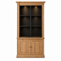 Display Cabinet Vincester - 2 Glass Panel Doors - Solid Hoboken Oak