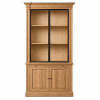 Display Cabinet Vincester - 2 Glass Panel Doors - Solid Hoboken Oak