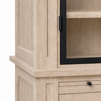 Display Cabinet Vincester - 2 Glass Panel Doors - Solid White Oiled Oak