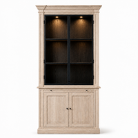 Display Cabinet Vincester - 2 Glass Panel Doors - Solid White Oiled Oak