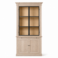 Display Cabinet Vincester - 2 Glass Panel Doors - Solid White Oiled Oak