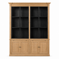 Display Cabinet Vincester Double - 4 Glass Panel Doors - Solid Natural Oak
