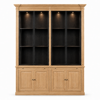 Display Cabinet Vincester Double - 4 Glass Panel Doors - Solid Natural Oak