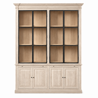 Display Cabinet Vincester Double - 4 Glass Panel Doors - Solid White Oiled Oak