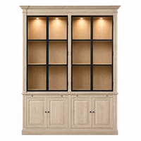 Display Cabinet Vincester Double - 4 Glass Panel Doors - Solid White Oiled Oak