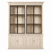 Display Cabinet Vincester Double - 4 Glass Panel Doors - Solid White Oiled Oak