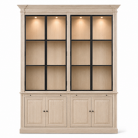 Display Cabinet Vincester Double - 4 Glass Panel Doors - Solid White Oiled Oak