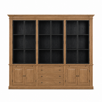 Display Cabinet Vincester Triple - 6 Glass Panel Doors - Solid Hoboken Oiled Oak