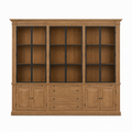 Display Cabinet Vincester Triple - 6 Glass Panel Doors - Solid Hoboken Oiled Oak
