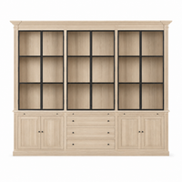 Display Cabinet Vincester Triple - 6 Glass Panel Doors - Solid White Oiled Oak
