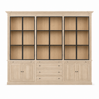 Display Cabinet Vincester Triple - 6 Glass Panel Doors - Solid White Oiled Oak