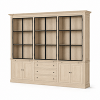 Display Cabinet Vincester Triple - 6 Glass Panel Doors - Solid White Oiled Oak