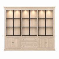 Display Cabinet Vincester Triple - 6 Glass Panel Doors - Solid White Oiled Oak