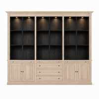 Display Cabinet Vincester Triple - 6 Glass Panel Doors - Solid White Oiled Oak