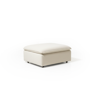 Pouf Linoa - Crème beige - vue latérale | Marcottestyle
