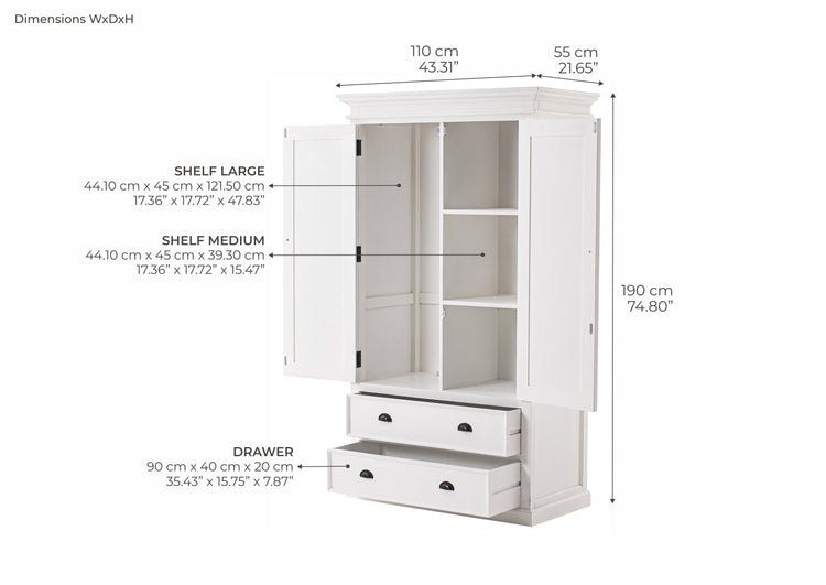Halifax Wardrobe - Wit | Marcottestyle
