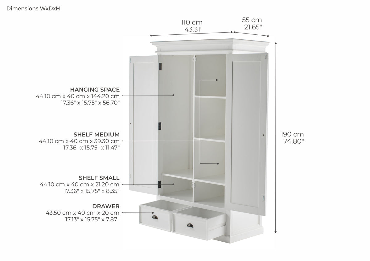 Halifax Wardrobe - Blanc - Photo lifestyle | Marcottestyle