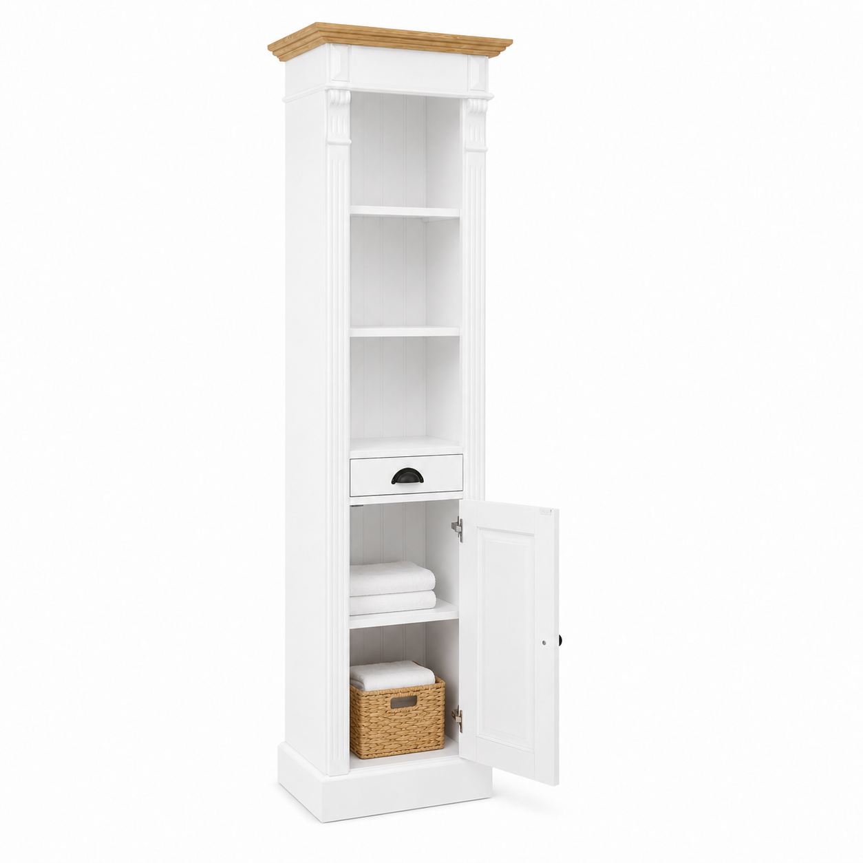 Westcott White Oak Bathroom Storage Cabinet - 55 x 41 x 200 cm