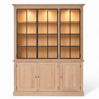 Display Cabinet Wexford - 3 Glass Panel Doors - Natural Oak