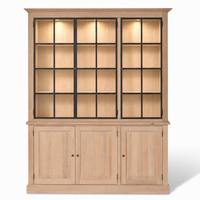 Display Cabinet Wexford - 3 Glass Panel Doors - Natural Oak