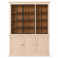 Display Cabinet Wexford - 3 Glass Panel Doors - White Oiled Oak