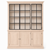 Display Cabinet Wexford - 3 Glass Panel Doors - White Oiled Oak