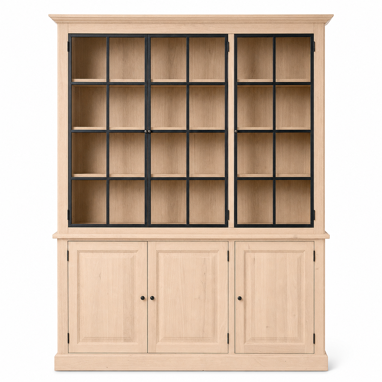 Display Cabinet Wexford - 3 Glass Panel Doors - White Oiled Oak