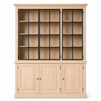 Display Cabinet Wexford - 3 Glass Panel Doors - White Oiled Oak