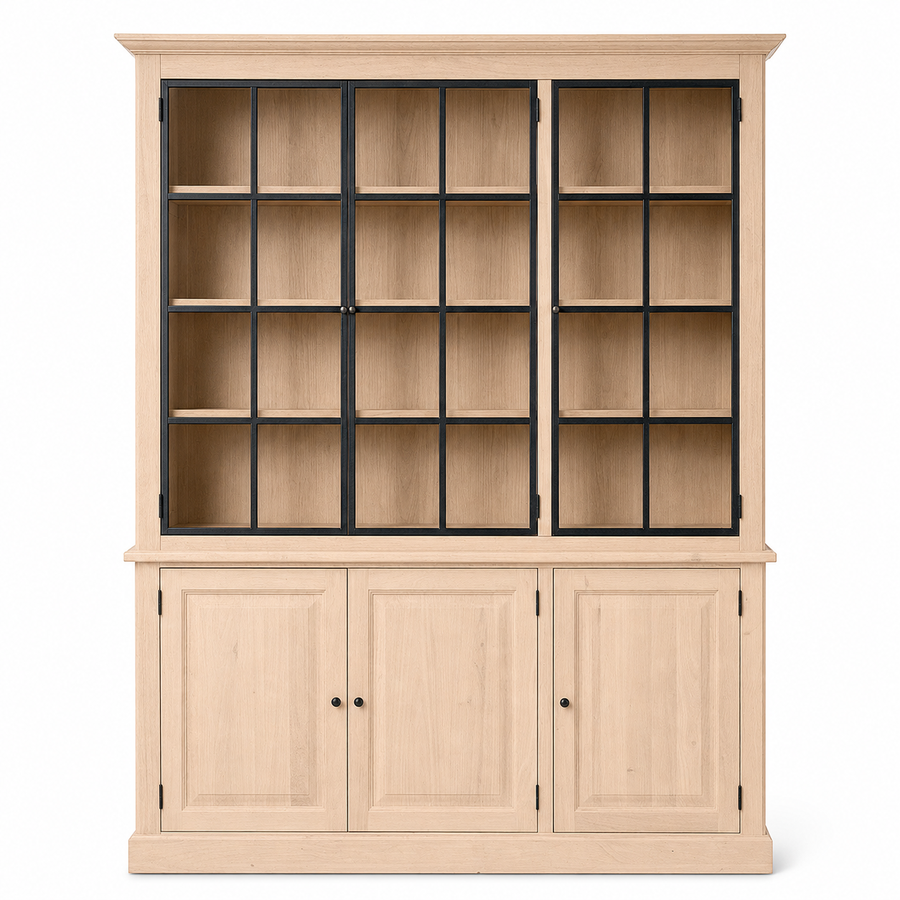 Display Cabinet Wexford - 3 Glass Panel Doors - White Oiled Oak