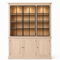 Display Cabinet Wexford - 3 Glass Panel Doors - White Oiled Oak