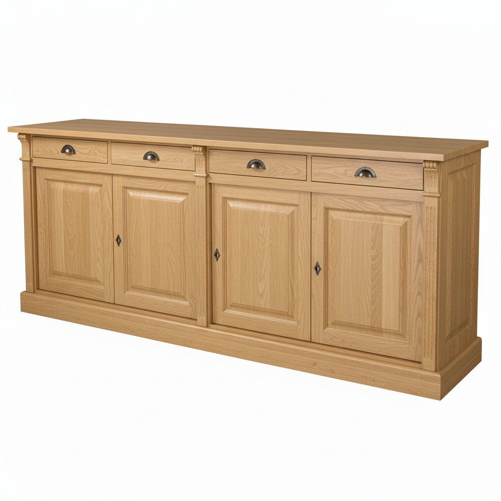 Wexford Sideboard - Solid Oak Top & Base | Klassisches 4-Türer-Lagerschrank | Marcottestyle