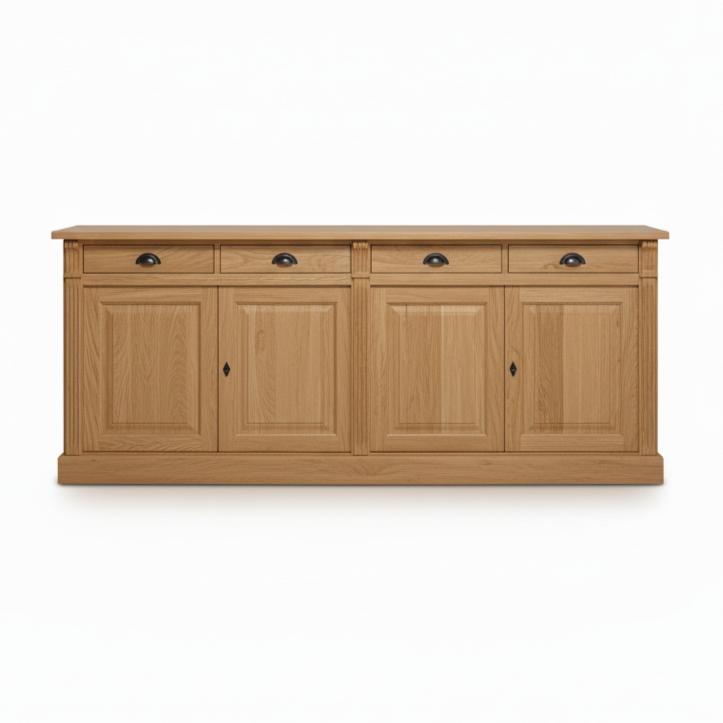 Wexford Sideboard – Solid Oak Top & Base | Classic 4-Door Storage Cabinet