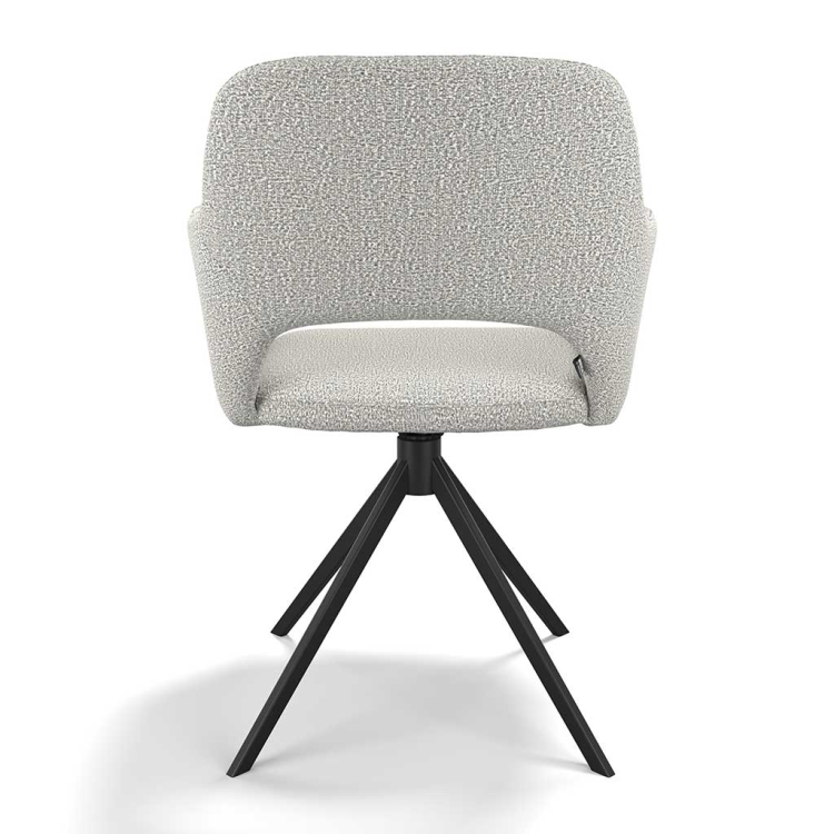 Julien Dining Chair - Oasis 196 Fabric - Black Swivel Base - 59 x 59 x 81 cm