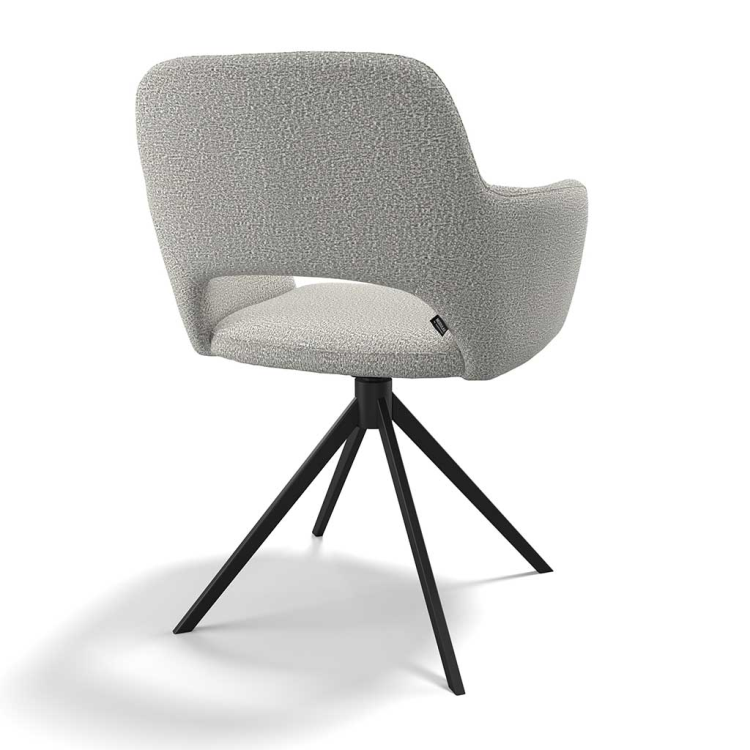 Julien Dining Chair - Oasis 196 Fabric - Black Swivel Base - 59 x 59 x 81 cm