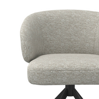 Dining Chair Elise - Light Grey Lodge Fabric & Black Swivel Base - 60 x 60 x 80 cm