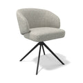 Dining Chair Elise - Light Grey Lodge Fabric & Black Swivel Base - 60 x 60 x 80 cm