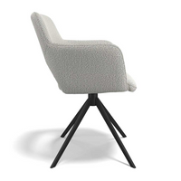 Julien Dining Chair - Oasis 196 Fabric - Black Swivel Base - 59 x 59 x 81 cm