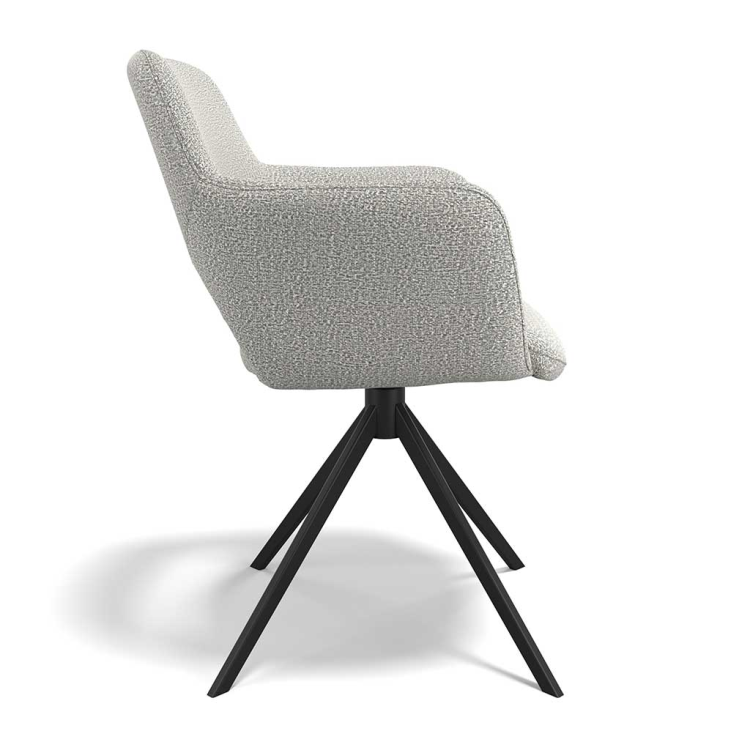 Julien Dining Chair - Oasis 196 Fabric - Black Swivel Base - 59 x 59 x 81 cm