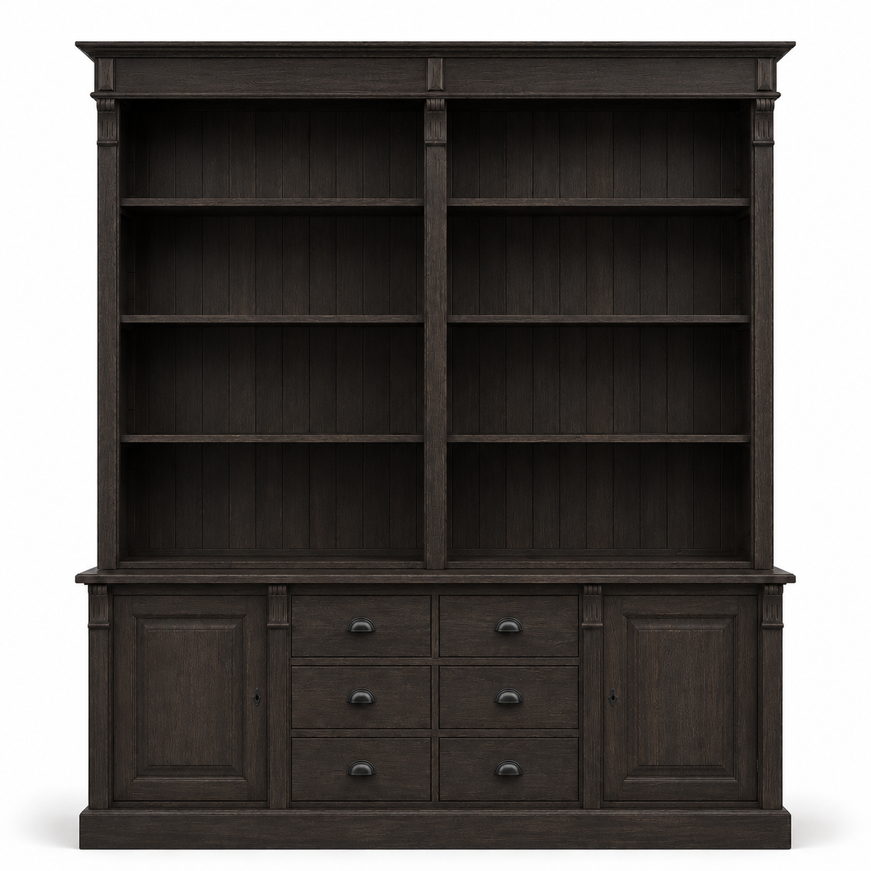 Sideboard - Ardenne - Solid Oak - 223 x 51 x 228 cm - Dark Green