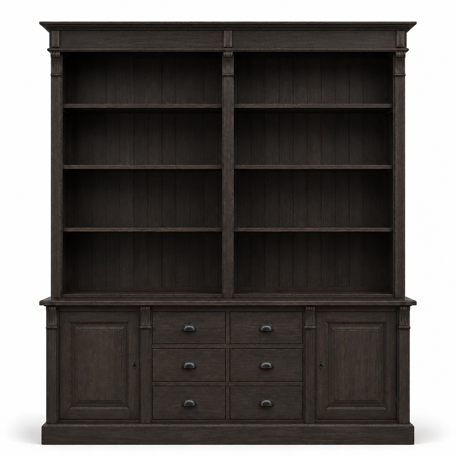 Sideboard - Ardenne - Solid Oak - 223 x 51 x 228 cm - Dark Green